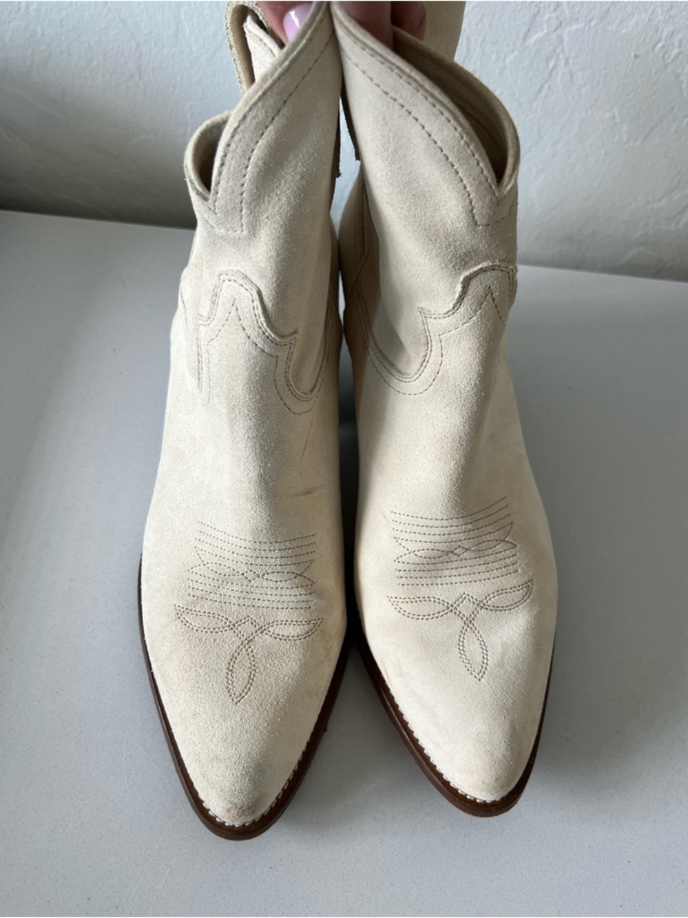 POLO RALPH LAUREN Calfskin Suede Western Cowboy Boots Size 9.5 - Picture 6 of 16